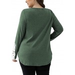 Forest Green Womens Plus Size Tops Lace Long Sleeve Casual Tunic Shirts Round Neck Blouses M-3X Forest Green Womens Plus Size Tops Lace Long Sleeve Casual Tunic Shirts Round Neck Blouses M-3X