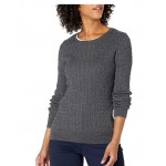 Charcoal Heather Women's Lightweight Long-Sleeve Cable Crewneck Sweater Charcoal Heather Women's Lightweight Long-Sleeve Cable Crewneck Sweater