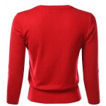 Women's Crew Neck Button Down 3/4 Sleeve Stretchy Knit Cardigan Sweater (S-L) Women's Crew Neck Button Down 3/4 Sleeve Stretchy Knit Cardigan Sweater (S-L)